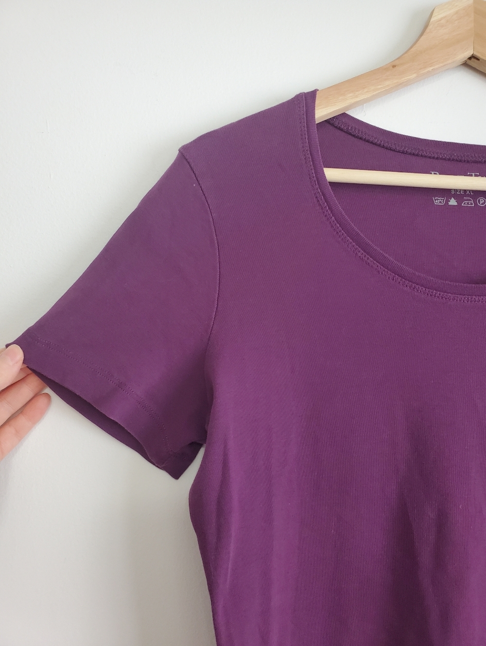 Part Two XL Basic T-Shirt Scoop Neck Purple 100% Cotton Tee Soft casual Fitted